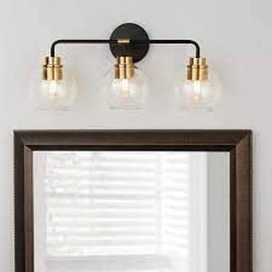 Home Decorators Collection Lawrence 3-Light Aged Bronze and Brass Vanity Light