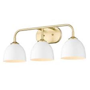 Golden Lighting (Brand Rating 4.55) Zoey 8 in. 3-Light Olympic Gold Vanity Light