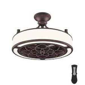 Home Decorators Collection Windara 22 in. LED IndoorCovered Outdoor Bronze Ceiling Fan with Light Kit and Remote Control