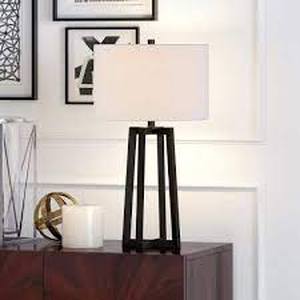 Meyer&Cross Woodrow 24-12 in. Blackened Bronze Table Lamp