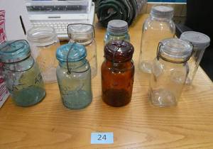 Nice group of Atlas and Ball jars, I have never seen a brown one, a freezer jar, a Presto, a Queen, Drey,  even a Hazel Atlas glass cover