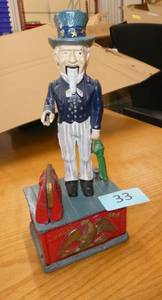 Cast iron Uncle Sam bank