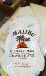 2 Brand new blow up Malibu Rum bottles 32 in tall and 1 used Labatts