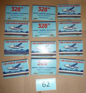 12 New Matchbooks from the 328th Air Force Squadron
