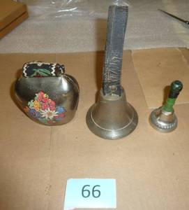A Cow bell and 2 School Bells, all with different but great sounds