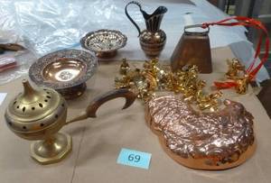 Everything gold - cow bell, incense, angels