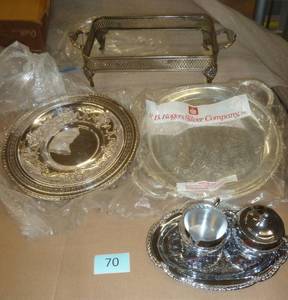 Group of silver trays