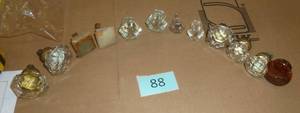 Vintage glass and marble door pulls