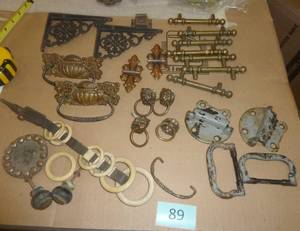 Vintage brackets, hinges, door pulls