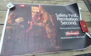 24x36 Budweiser poster with Hunting theme