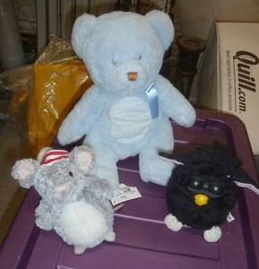 Vintage black Furby and other plush