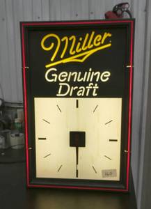 Miller Genuine Draft lightclock 1992 - 24x16x5