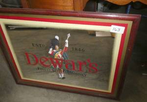 Dewars whisky mirror 28 inches wide x 22 tall