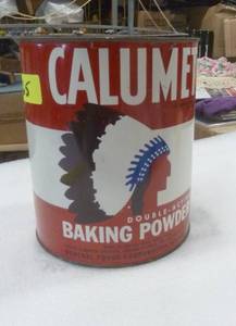 Large Vintage 10 lb Calumet tin in good condition