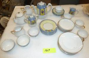 2 Vintage toy tea sets - plates are 4-5 inches, age unknown however the paper they were wrapped in was from 1939-46