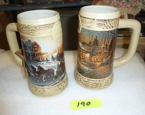 2 Miller Genuine Draft Ducks Unlimited Terry Redlin beer mugs