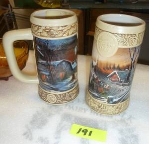 2 Miller Genuine Draft Ducks Unlimited Terry Redlin beer mugs