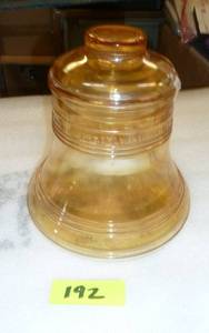 Vintage Liberty Bell Cookie Jar - amber color