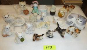A couple litters of kittens, most are ceramic