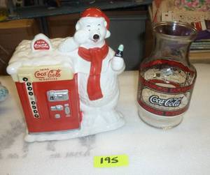 Coca Cola cookie jar and juice pitcher