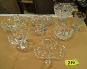 Group of clear glass bowls