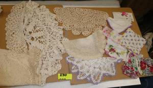 Group of hankies and doilies