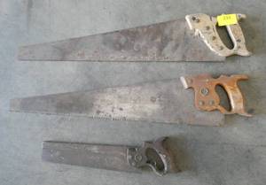 3 old hand saws