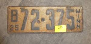 1925 Minnesota license plate