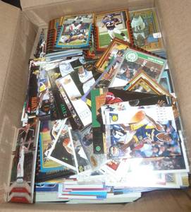 Box with hundreds of trading cards