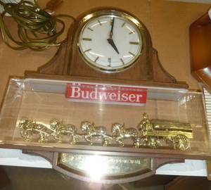Budweiser clock and light.