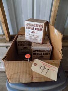 lot 97 image: 4 LBS Boxes Red concentrated mortar color