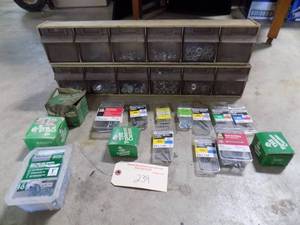 lot 239 image: A lot of hardware, Storage bins, Nuts, Bolts, Washer, Screws