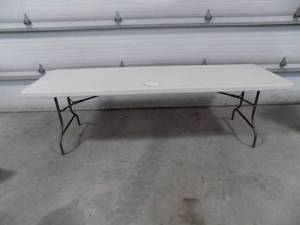 lot 259 image: Plastic Folding tables white or gray 8 x 30