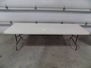 lot 260 image: Plastic Folding tables white or gray 8 x 30