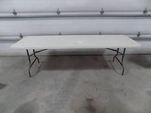 lot 261 image: Plastic Folding tables white or gray 8 x 30