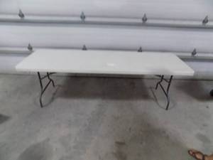 lot 262 image: Plastic Folding tables white or gray 8 x 30