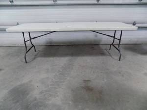 lot 263 image: Plastic Folding tables white or gray 8 x 30