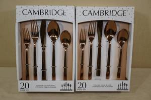lot 250 image: Cambridge 20 Piece Stainless Steel Flatware - 2 Sets