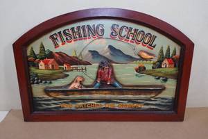 lot 185 image: 3D Fishing School Sign