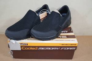 lot 194 image: NEW Skechers Cooling Memory Foam Slip-On Shoes - Mens 9.5
