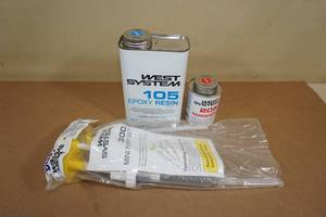 lot 70 image: West System 105 Epoxy Resin and 205 Hardener with Pump Set
