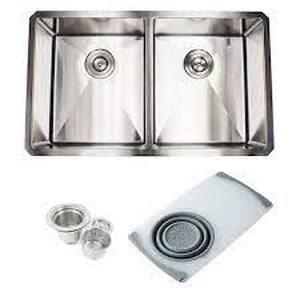 lot 4 image: Cozyblock Double Bowl Stainless Steel Sink