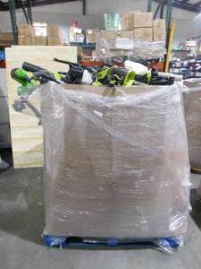 lot 11 image: WHOLESALE PALLET LOT OF POWER WHIPS, BLOWERS , SAWS.