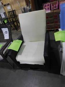 lot 37 image: Outsunny Patio Wicker Recliner Chair with Footrest, Outdoor PE Rattan 360° Swivel Chair with Soft Cushion, Lounge Chair for Patio, Garden, Backyard, White