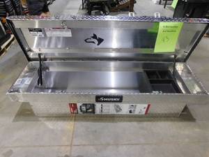 lot 43 image: Husky 71.36 in. Diamond Plate Aluminum Full Size Crossbed Truck Tool Box