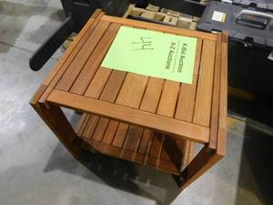 lot 44 image: Tioman Hardwood Outdoor Mississippi Side Table with Umbrella Hole