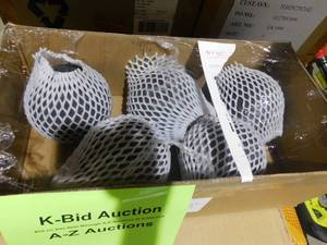 lot 48 image: 6 in. Set of 5 Ceramic Fire Balls in Midnight Black