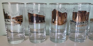 lot 111 image: 8 Vintage Glasses with Minneapolis Buildings and Locations