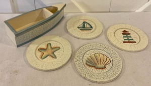 lot 89 image: Adorable Nautical Themed Coaster Set