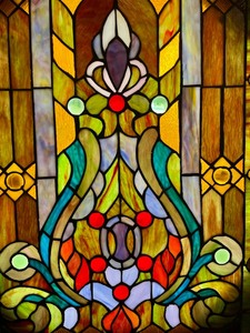 lot 1A image: Stunning Vibrantly Colored Stained Glass Window